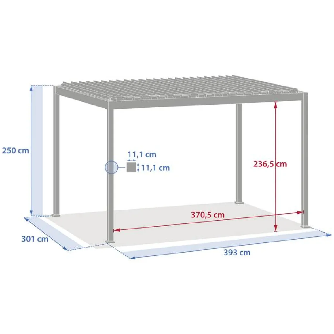 Pergola électrique bioclimatique autoportante EVORA Argile