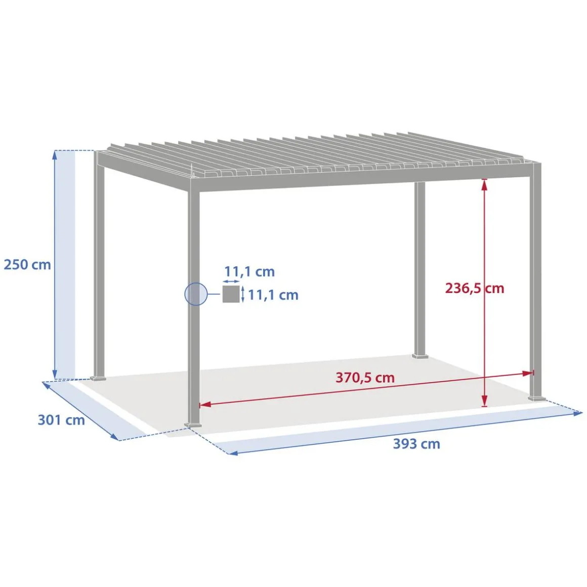 Pergola électrique bioclimatique autoportante EVORA Argile