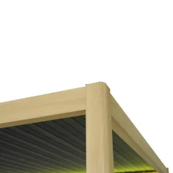 Pergola électrique bioclimatique EVORA Effet bois Honey