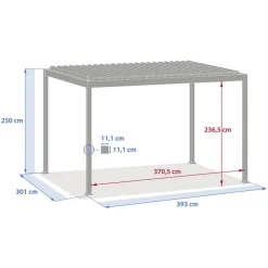 Pergola électrique bioclimatique EVORA Effet bois Honey