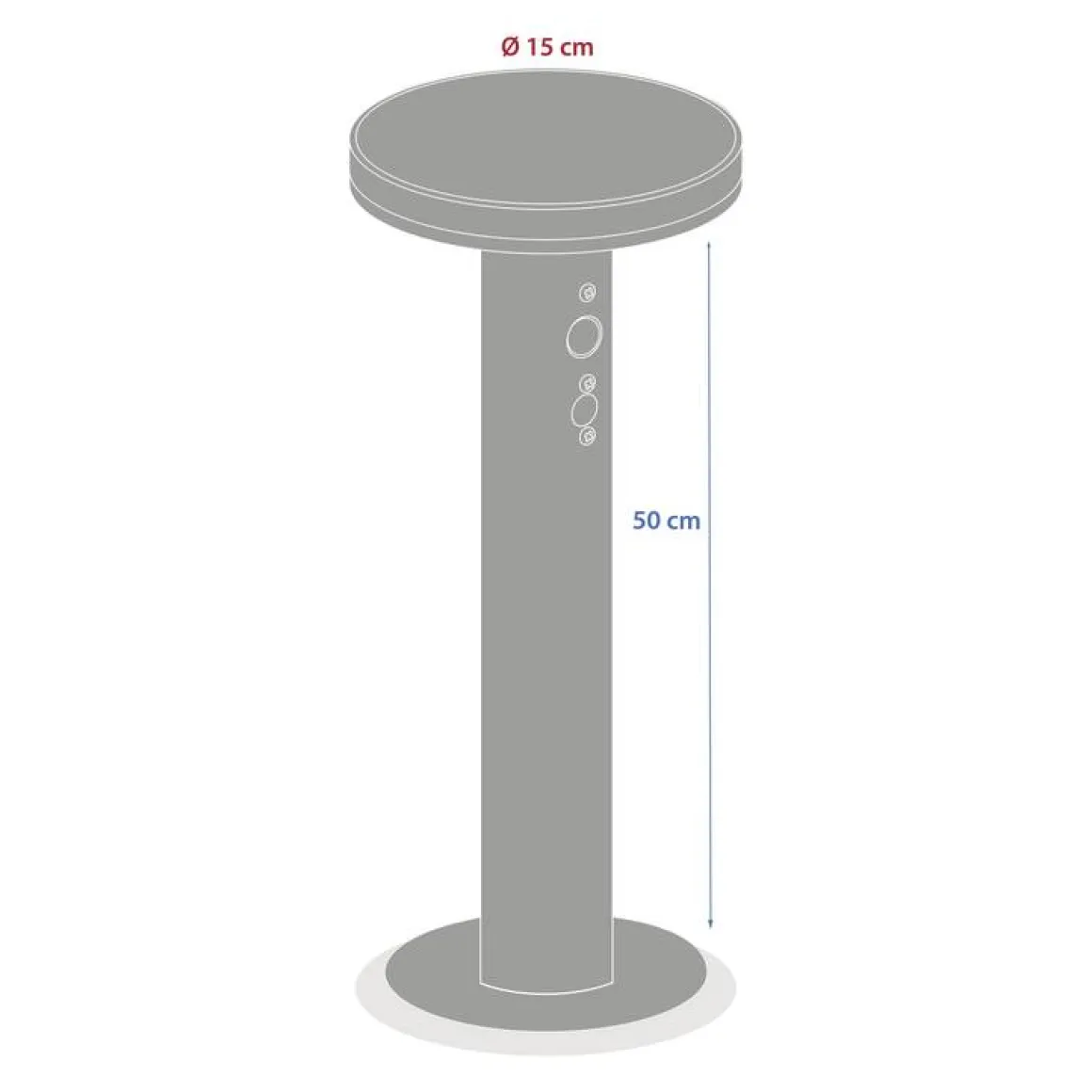 Potelet d'extérieur solaire DETEKT Graphite
