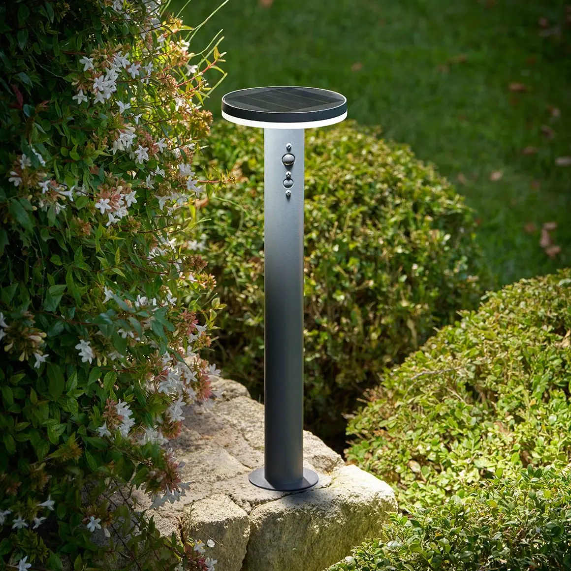 Potelet d'extérieur solaire DETEKT Graphite