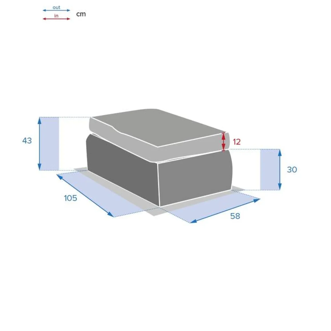 Pouf de jardin MOORÉA Terre d'ombre