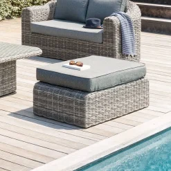 Pouf de jardin MOORÉA Terre d'ombre