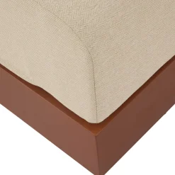 Pouf de jardin rectangulaire ALLURE Beige / Acajou