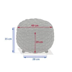 Pouf de jardin rond OBBAE Beige lin