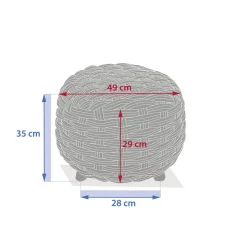 Pouf de jardin rond OBBAE Beige lin