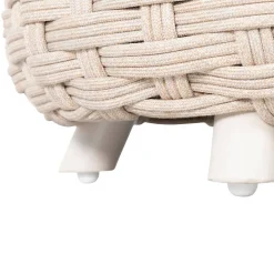 Pouf de jardin rond OBBAE Beige lin