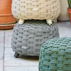 Pouf de jardin rond OBBAE Graphite