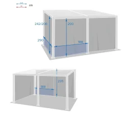 Rideaux pour pergola bioclimatique AVILA Ardoise