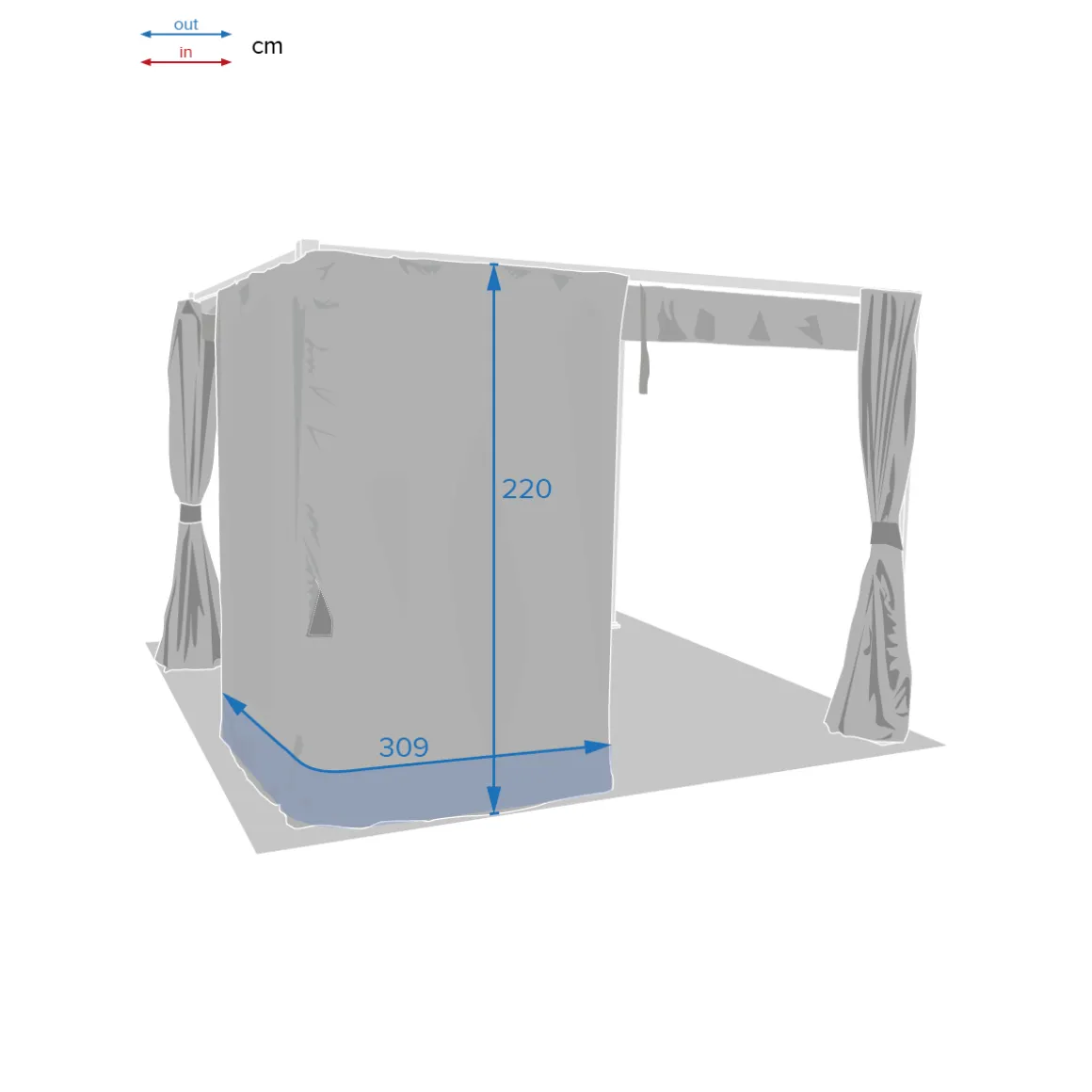 Rideaux pour tonnelle PALMEIRA Ardoise