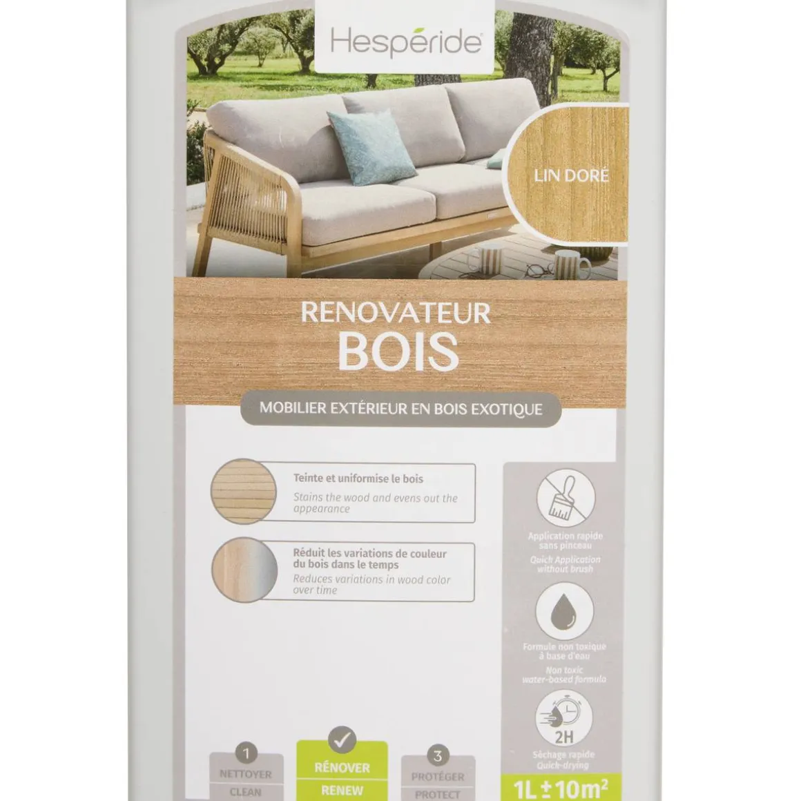 Rénovateur de couleur pour bois exotique finition Lin doré