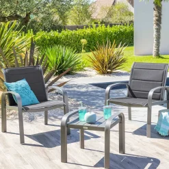 Salon de jardin duo ELYN Anthracite & Graphite