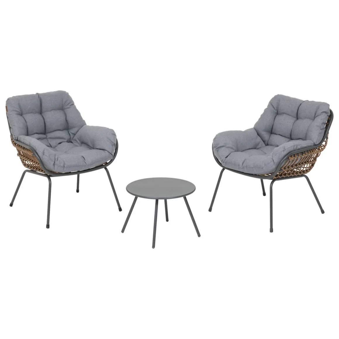 Salon de jardin duo PAOPAO Gris & Graphite