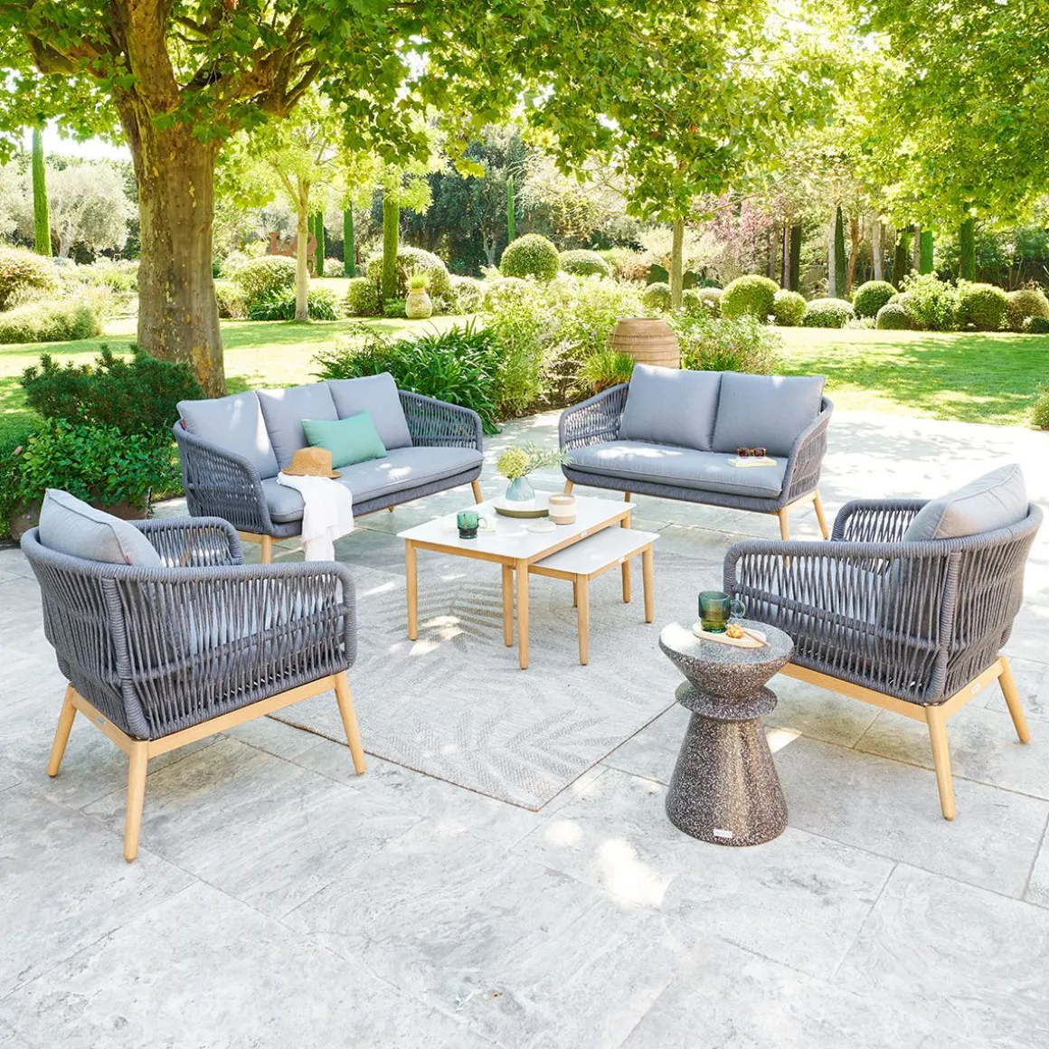 Salon de jardin ORISSA Effet bois brossé