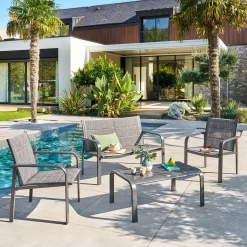 Salon de jardin PIAZZA Graphite