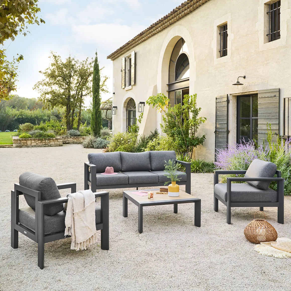 Salon de jardin ÉVASION Graphite & Honey