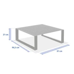 Table basse de jardin carrée ALLURE Avoine