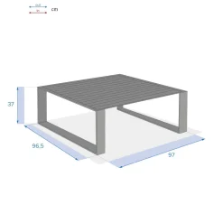 Table basse de jardin carrée ALLURE Graphite