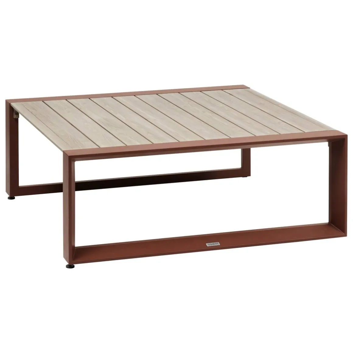 Table basse de jardin carrée ALLURE Lin / Acajou