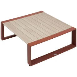 Table basse de jardin carrée ALLURE Lin / Acajou