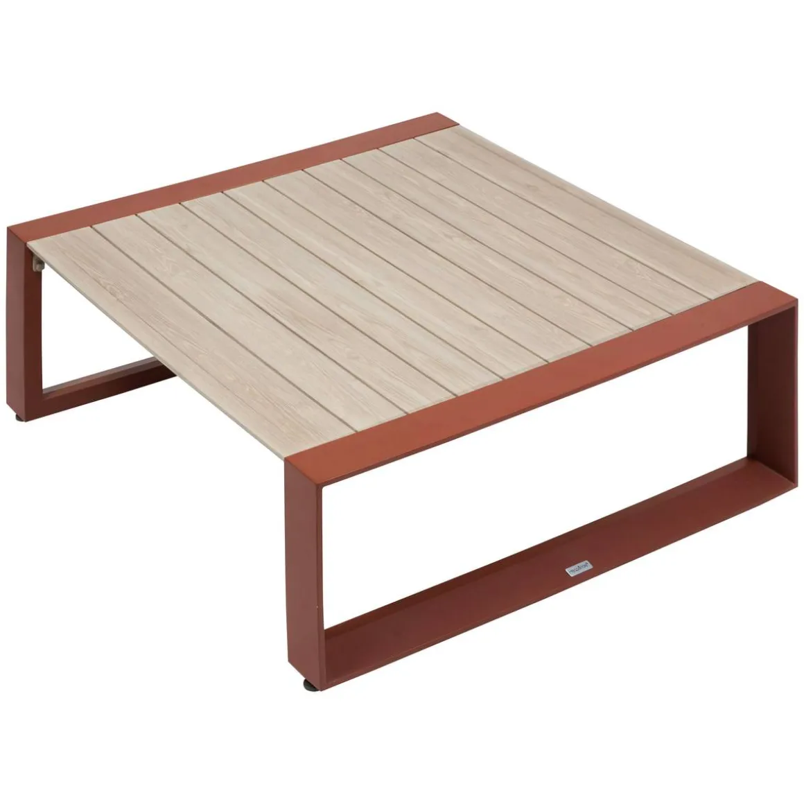 Table basse de jardin carrée ALLURE Lin / Acajou