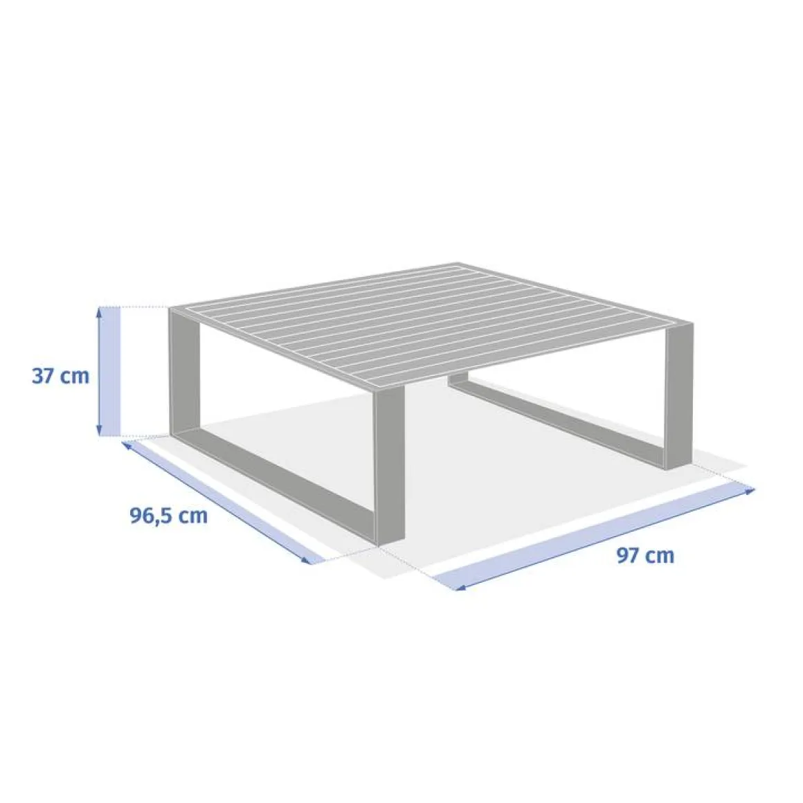 Table basse de jardin carrée ALLURE Lin / Acajou