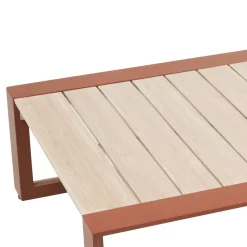 Table basse de jardin carrée ALLURE Lin / Acajou