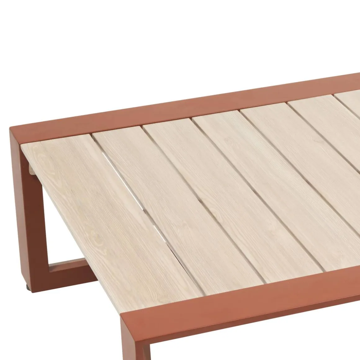 Table basse de jardin carrée ALLURE Lin / Acajou