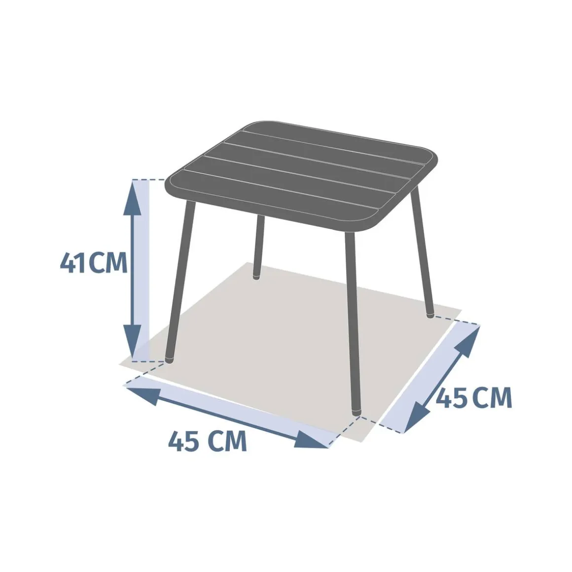 Table basse de jardin carrée PHUKET Vert laurier