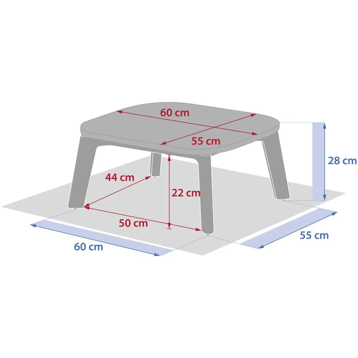 Table basse de jardin rectangulaire MANISSA Effet bois