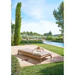 Table basse de jardin rectangulaire MANISSA Effet bois