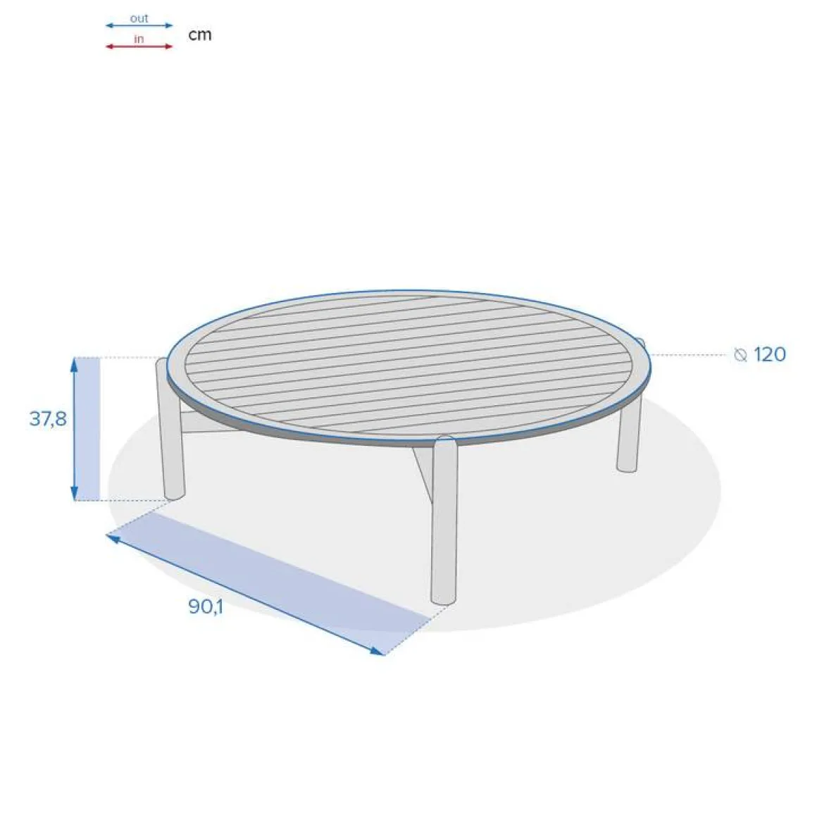 Table basse de jardin ronde DEONA Acacia