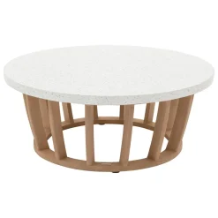 Table basse de jardin ronde LEMINDO Eucalyptus