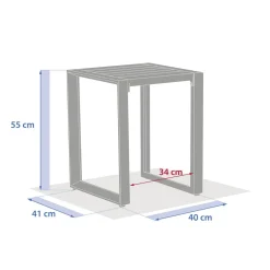 Table d'appoint carrée ALLURE Graphite