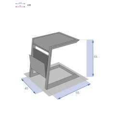 Table d'appoint de jardin carrée ALLURE Blanc