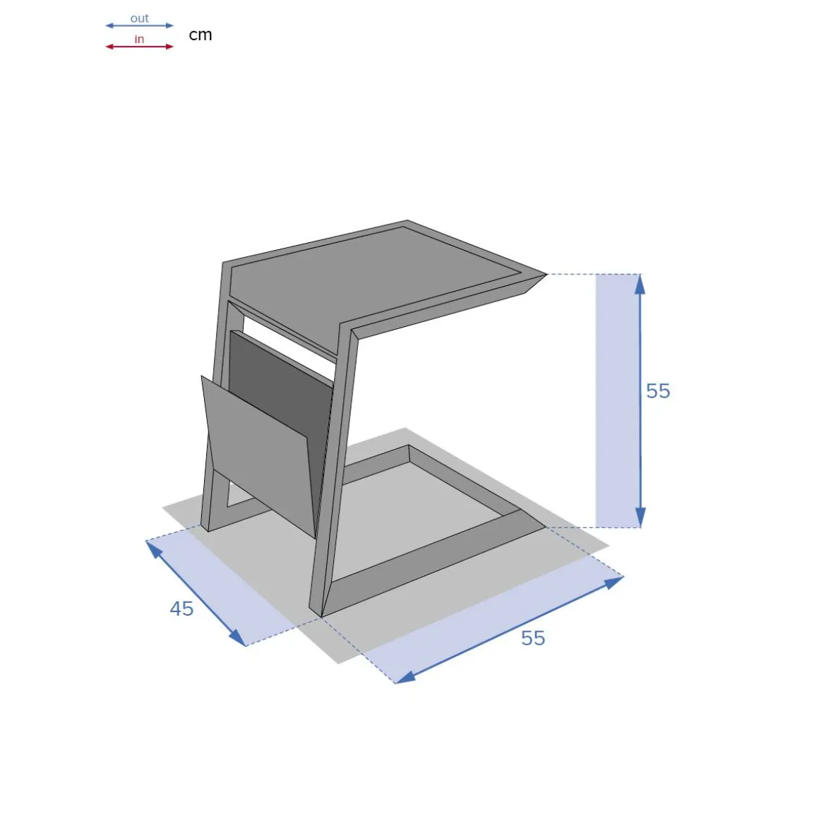 Table d'appoint de jardin carrée ALLURE Blanc