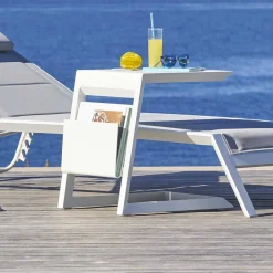 Table d'appoint de jardin carrée ALLURE Blanc