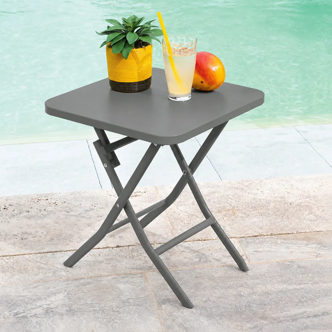 Table d'appoint de jardin carré GREENSBORO Vert laurier