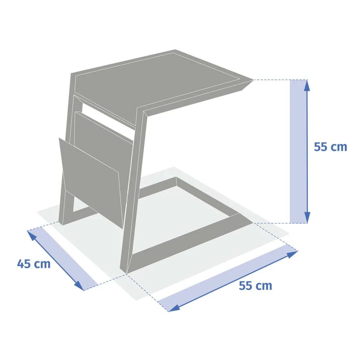 Table d'appoint de jardin carrée ALLURE Vert laurier