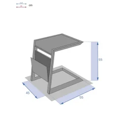 Table d'appoint de jardin carrée ALLURE Graphite