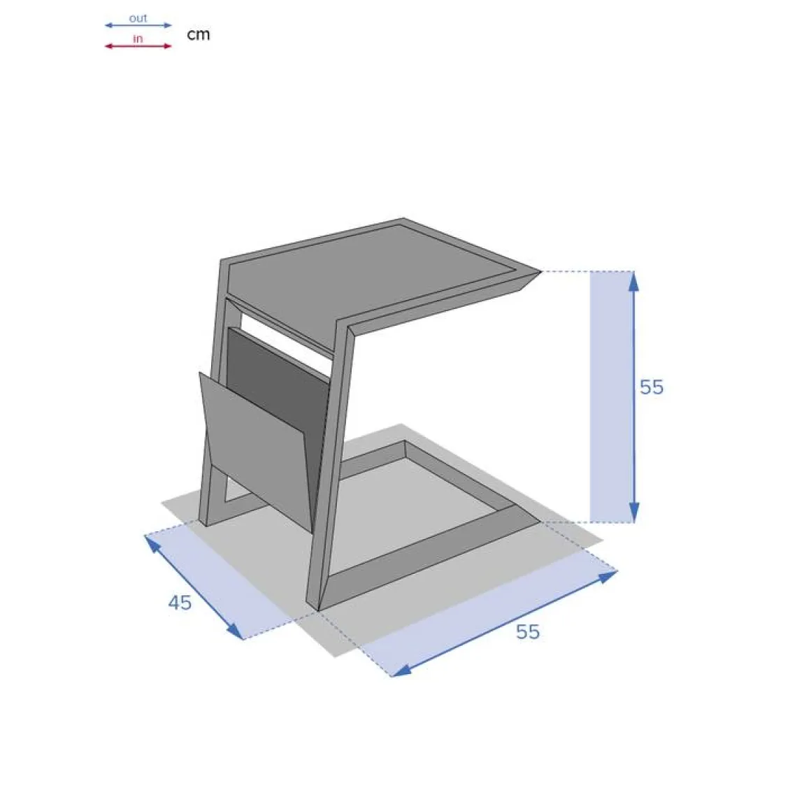 Table d'appoint de jardin carrée ALLURE Graphite