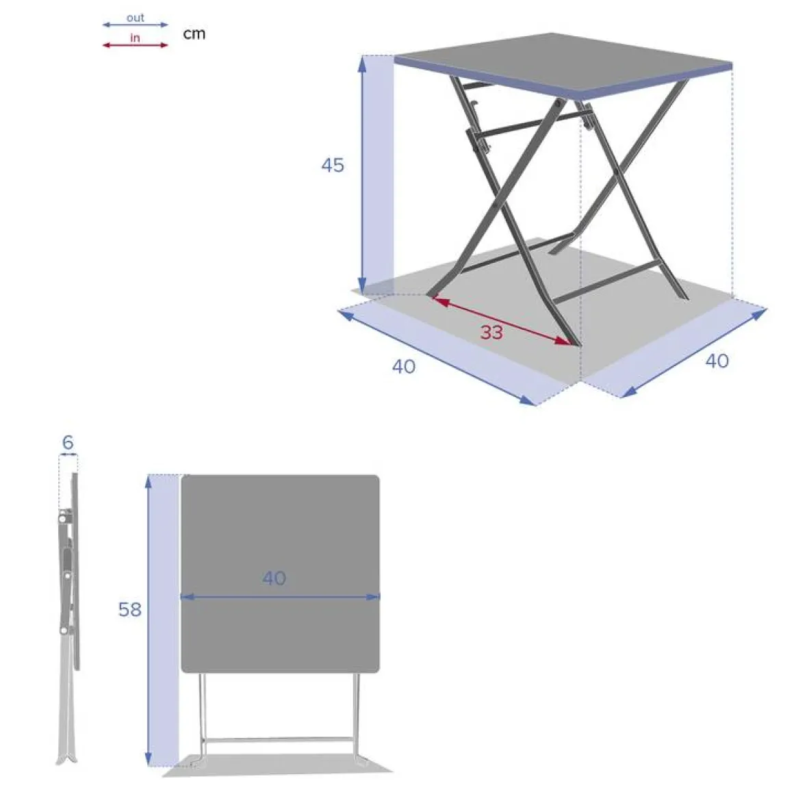 Table d'appoint de jardin carré GREENSBORO Ambre