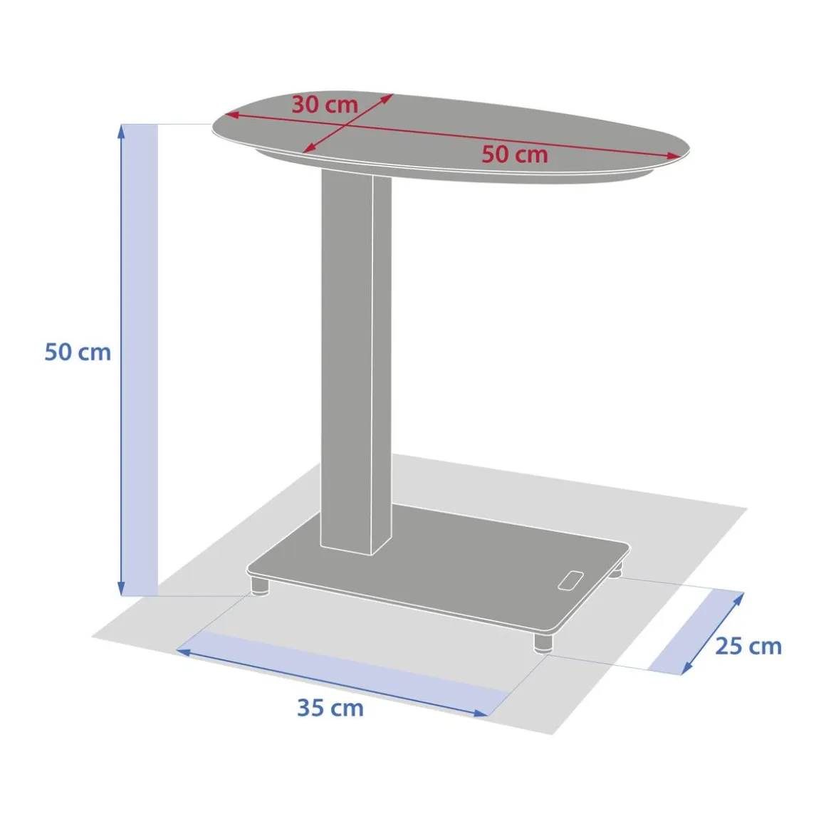 Table d'appoint de jardin ovale VENUZIA Vert laurier