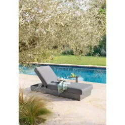 Table d'appoint de jardin ovale VENUZIA Graphite