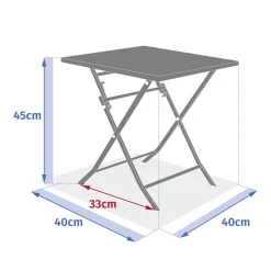 Table d'appoint de jardin pliante carrée GREENSBORO Acajou