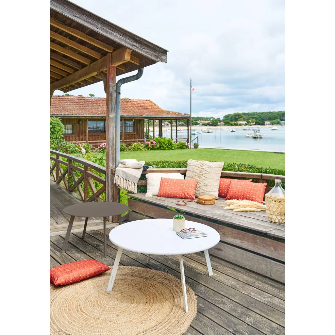 Table d'appoint de jardin ronde SAONA Blanc
