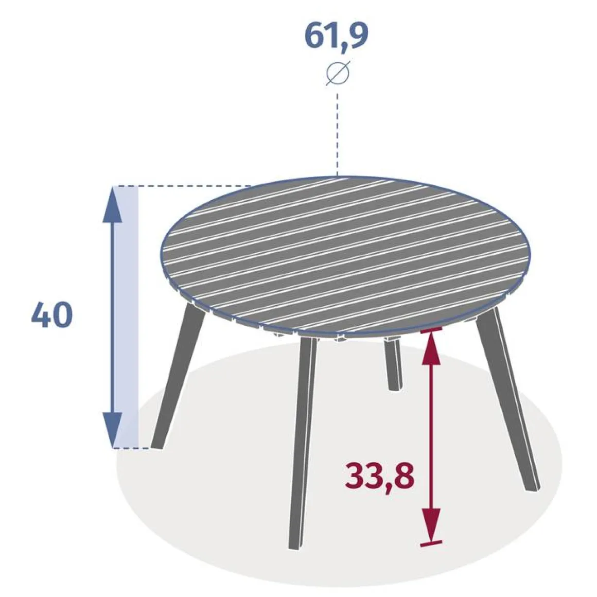 Table d'appoint de jardin ronde OLVINIA Acacia