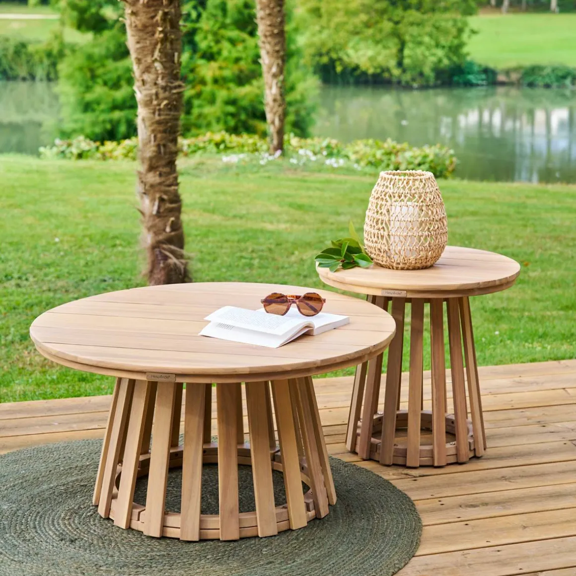 Table d'appoint de jardin ronde OSUNA Acacia