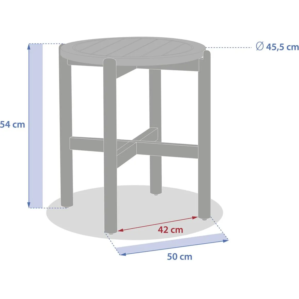 Table d'appoint de jardin ronde DEONA Acacia